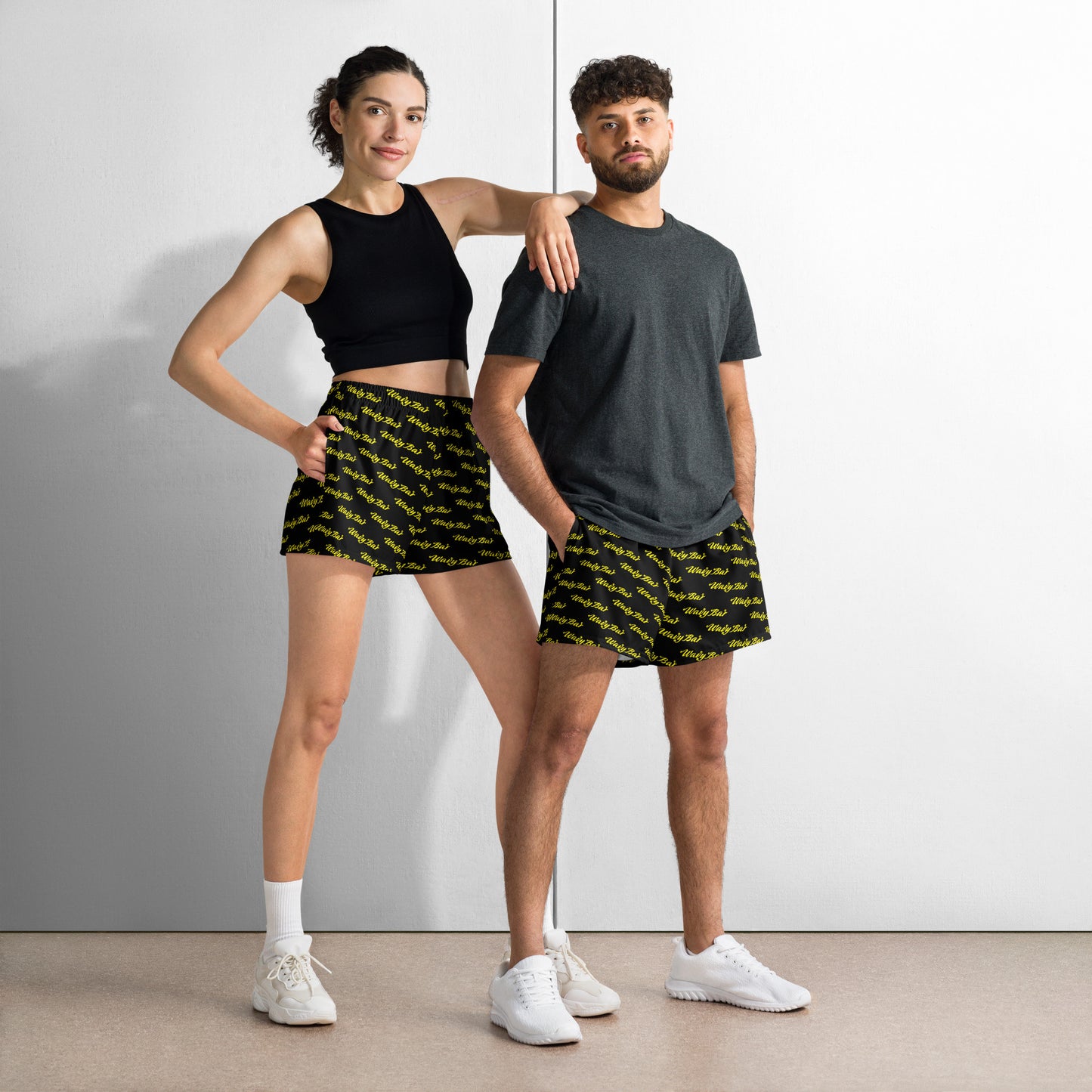Wavy Print Unisex Athletic Shorts