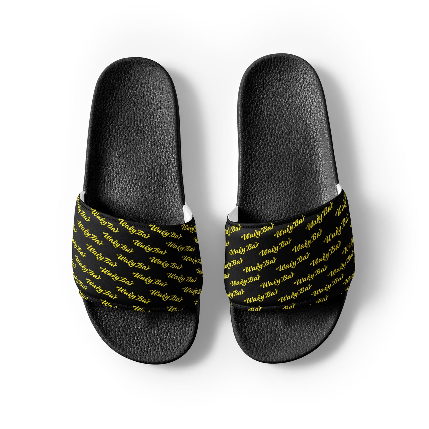 Slides - Black Logo Pattern