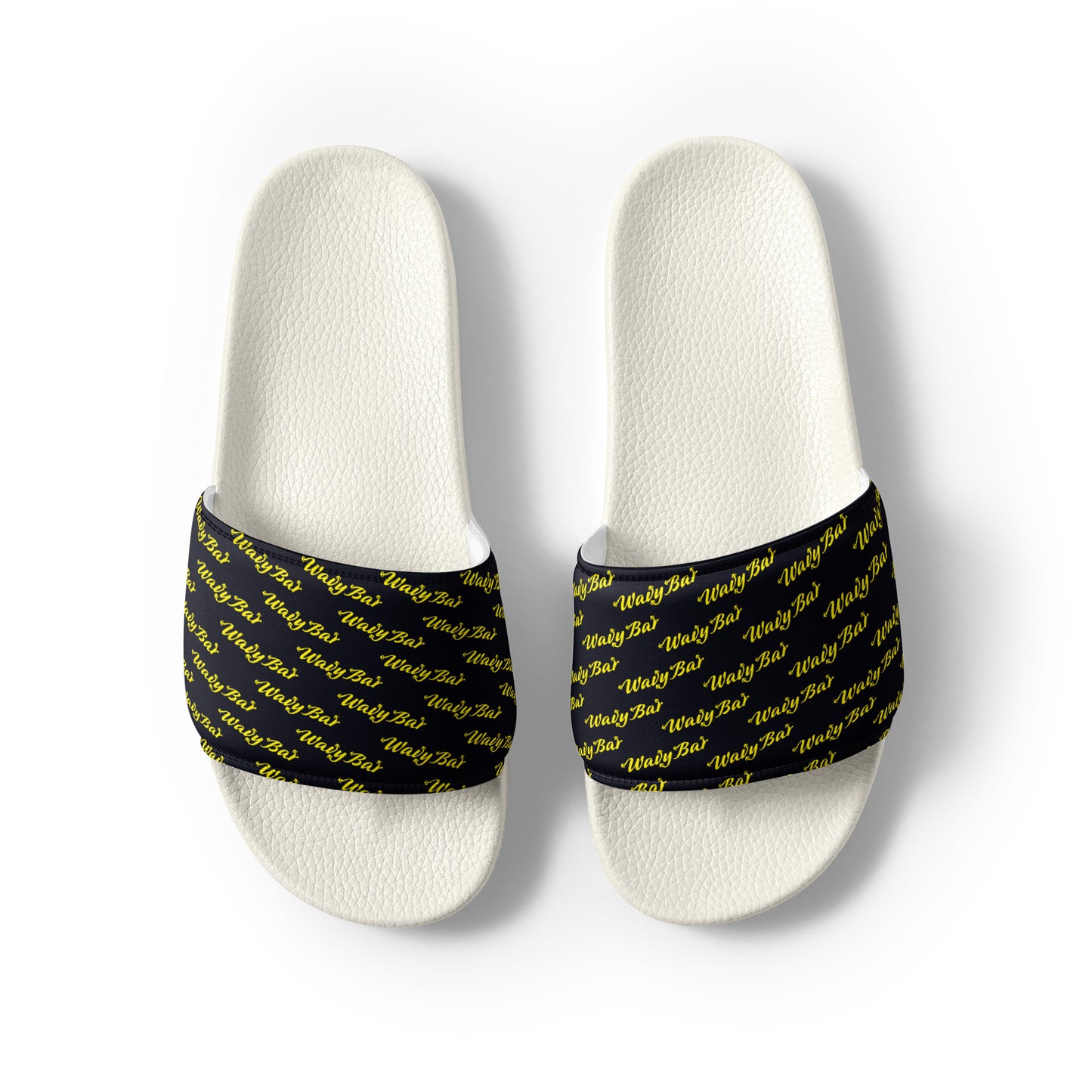 Slides - Black Logo Pattern