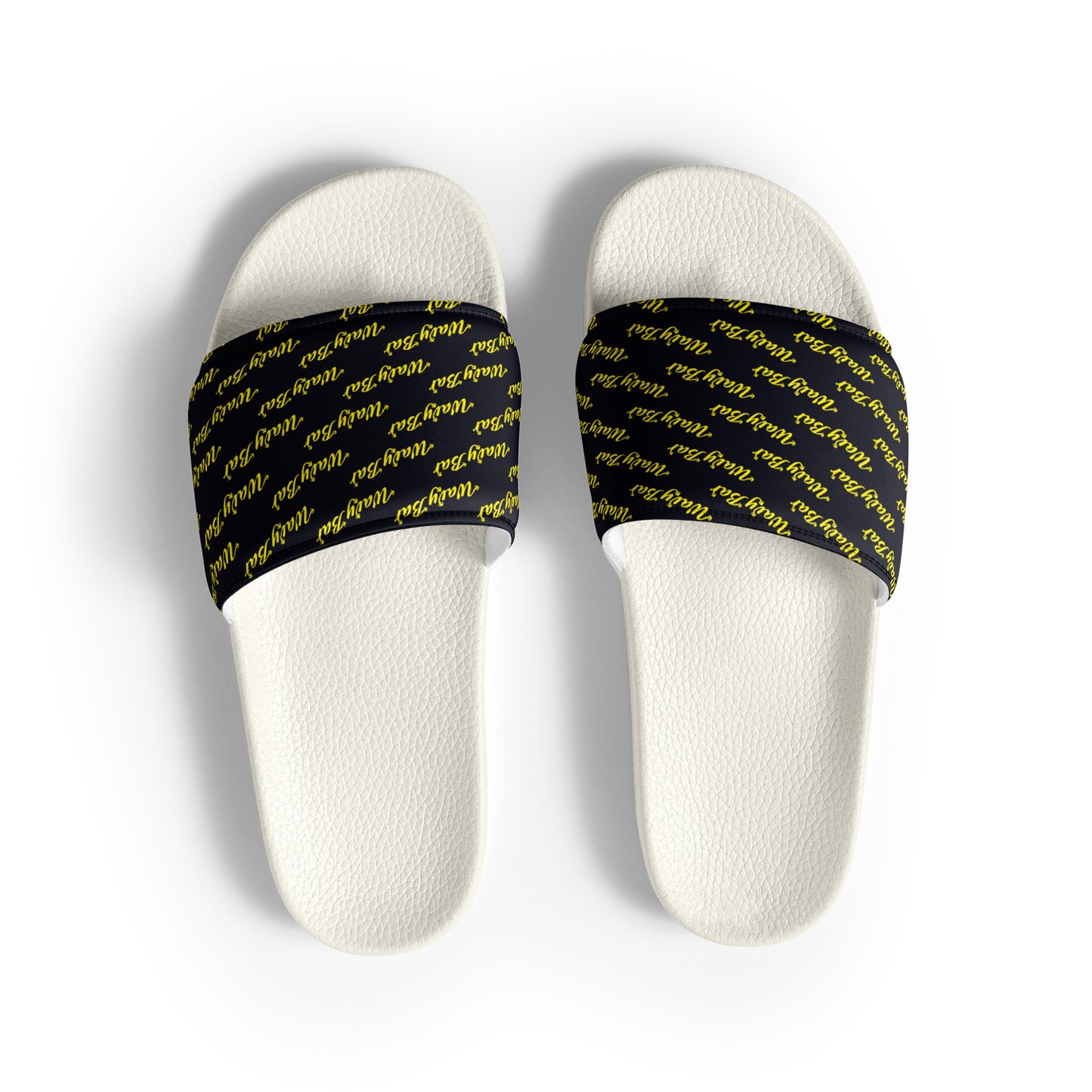 Slides - Black Logo Pattern