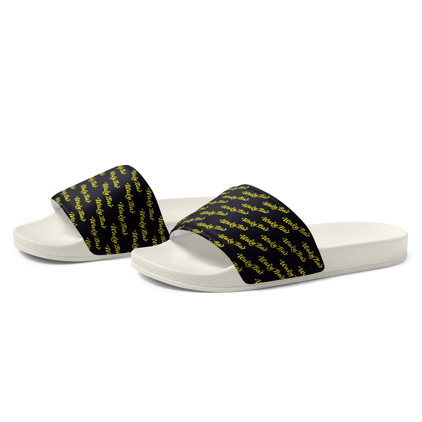 Slides - Black Logo Pattern