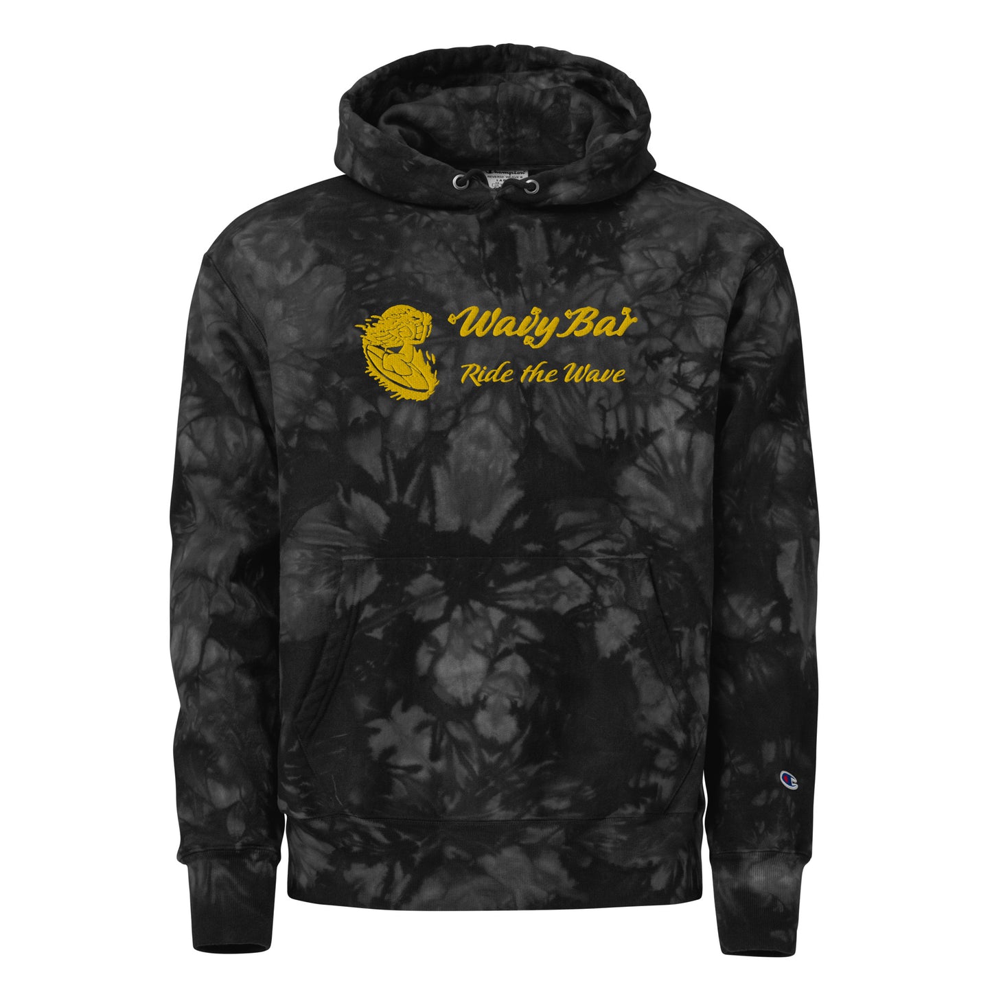 Tie-Dye Hoodie - Wavy Bar Embroidered