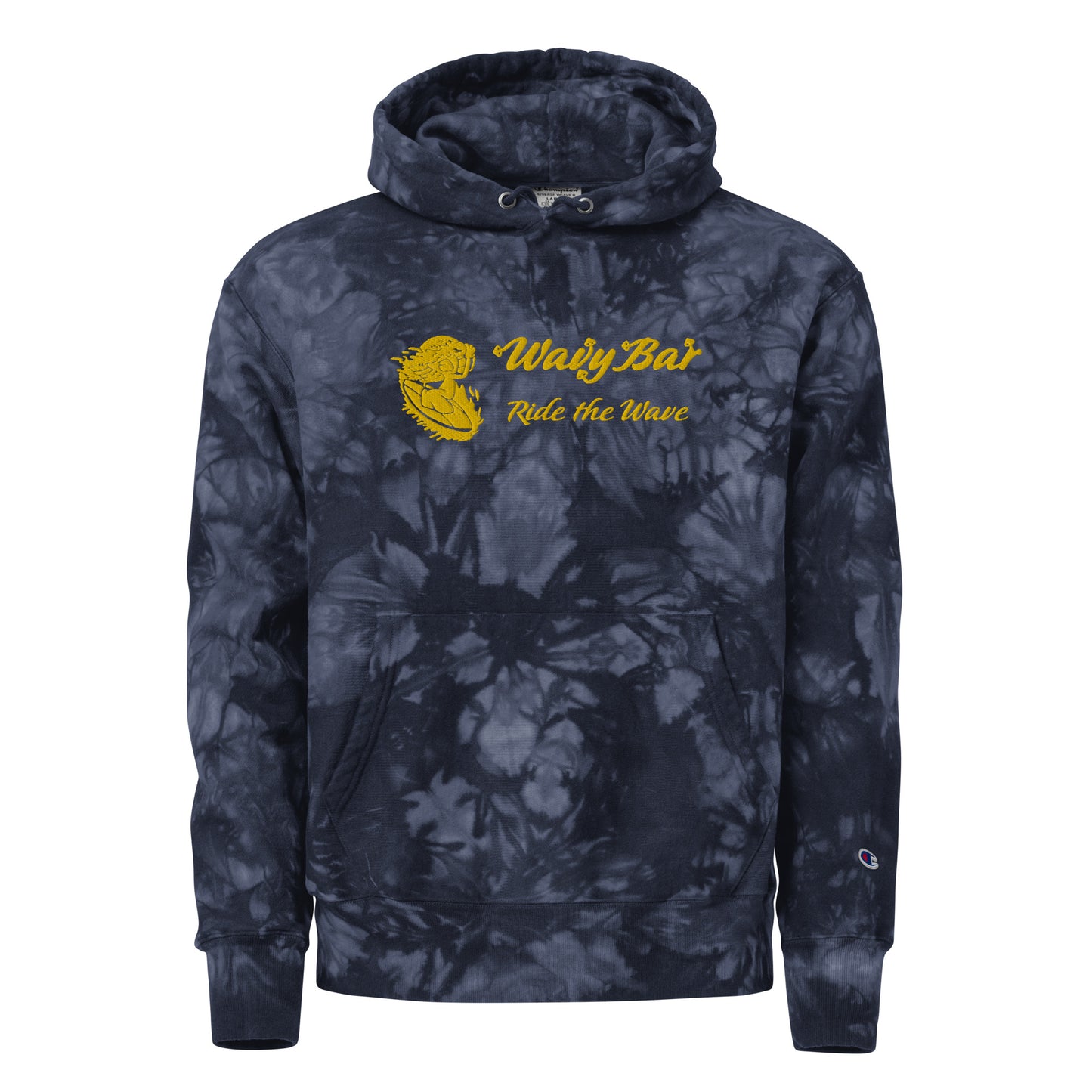 Tie-Dye Hoodie - Wavy Bar Embroidered