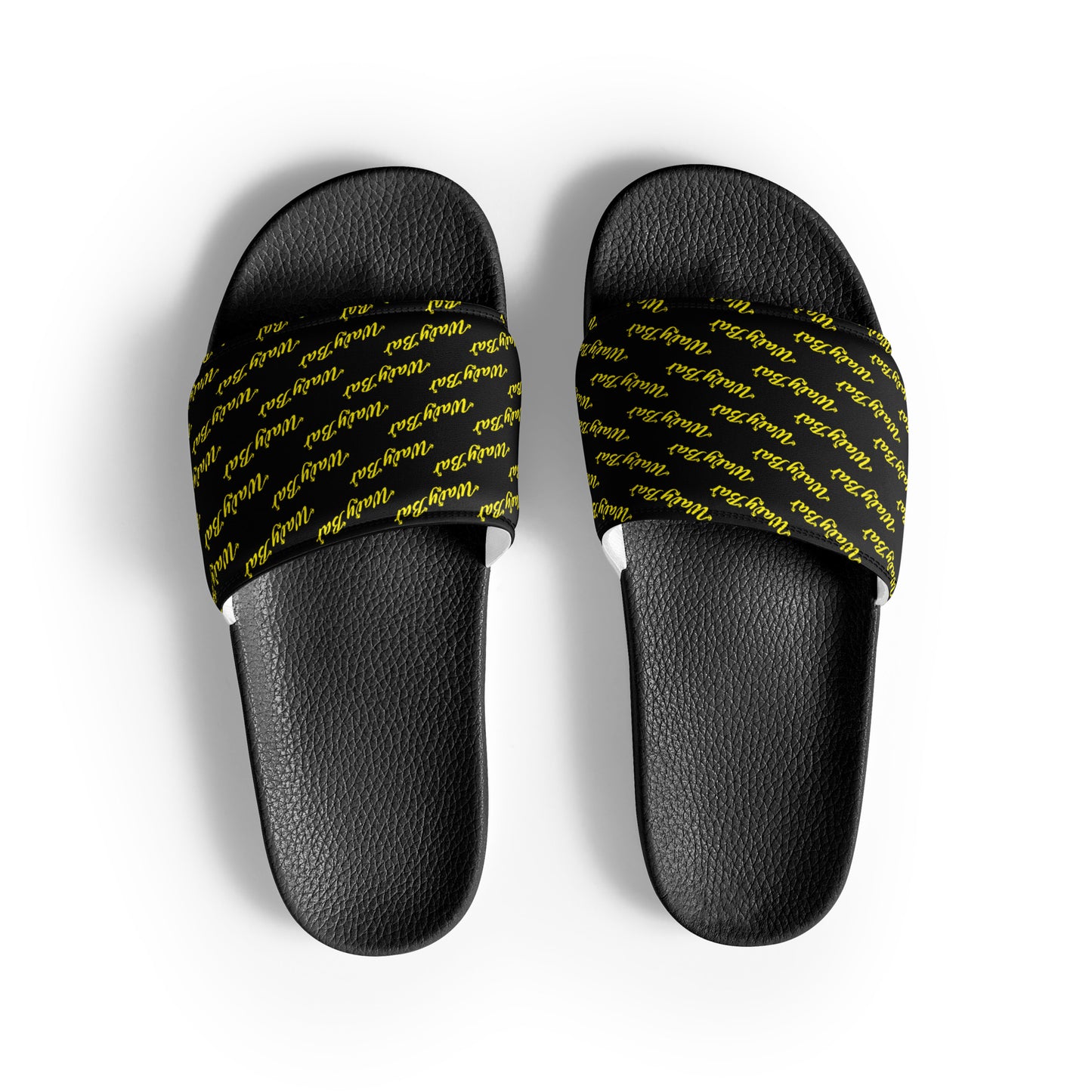 Slides - Black Logo Pattern