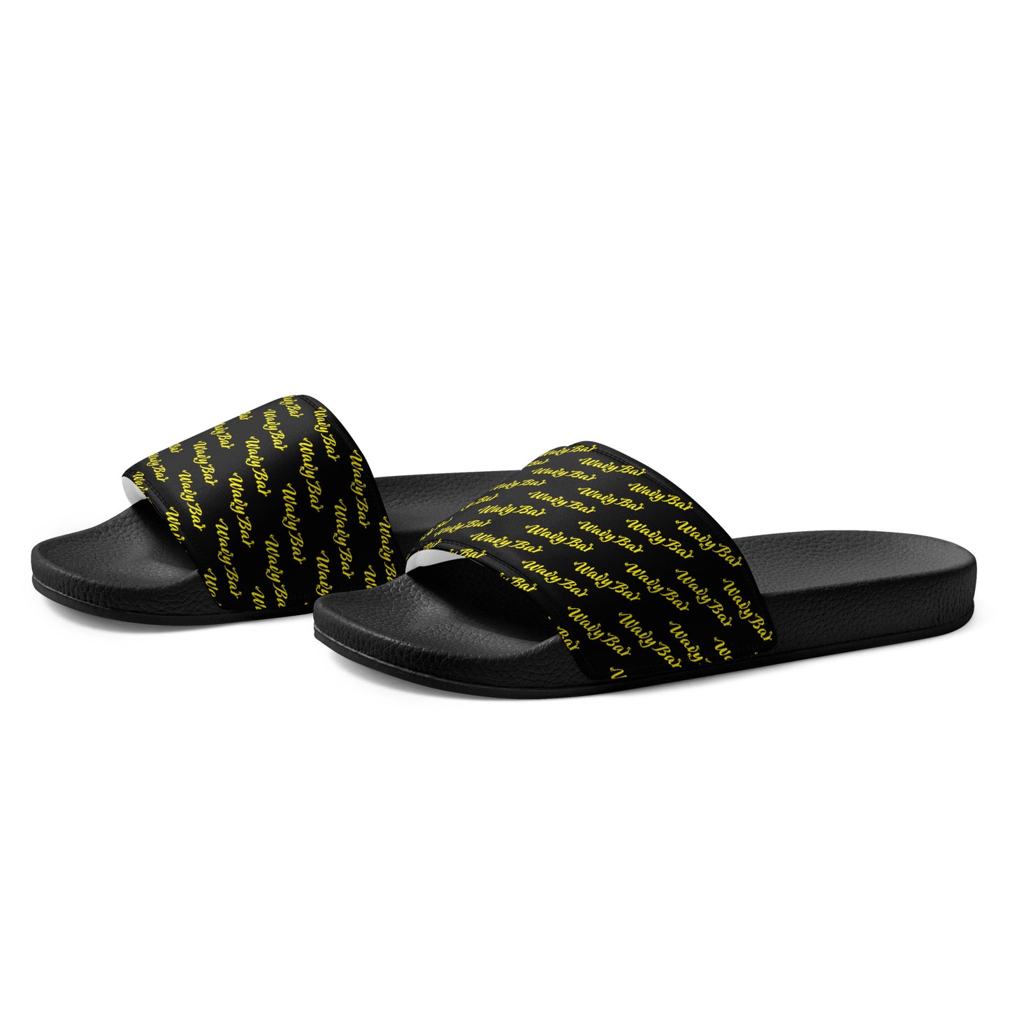 Slides - Black Logo Pattern